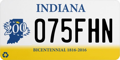 IN license plate 075FHN