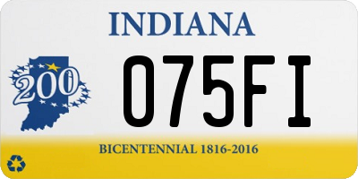 IN license plate 075FI