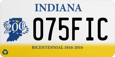 IN license plate 075FIC