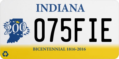 IN license plate 075FIE