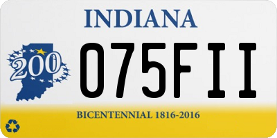 IN license plate 075FII