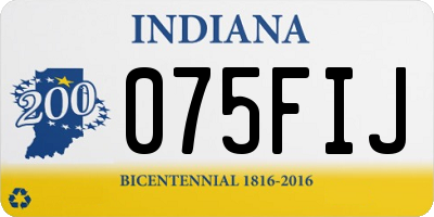 IN license plate 075FIJ