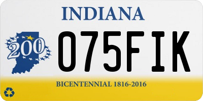 IN license plate 075FIK