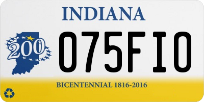 IN license plate 075FIO