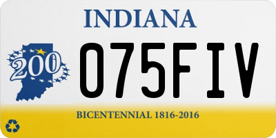 IN license plate 075FIV