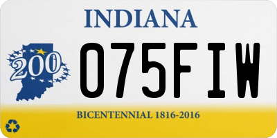 IN license plate 075FIW