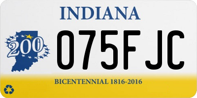 IN license plate 075FJC