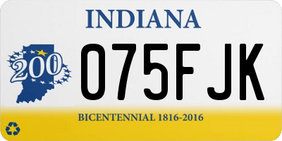 IN license plate 075FJK