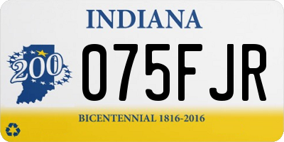 IN license plate 075FJR