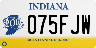 IN license plate 075FJW