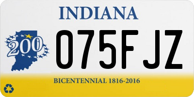 IN license plate 075FJZ