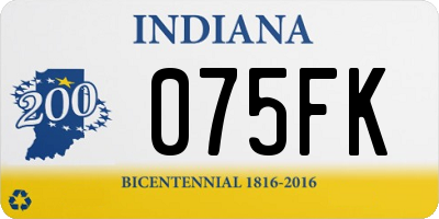 IN license plate 075FK