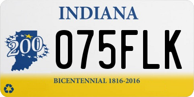 IN license plate 075FLK