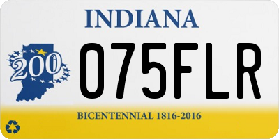 IN license plate 075FLR