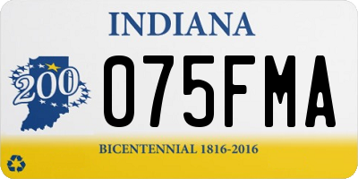 IN license plate 075FMA