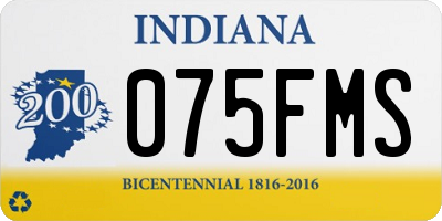 IN license plate 075FMS