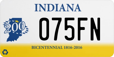 IN license plate 075FN