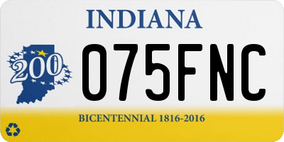IN license plate 075FNC