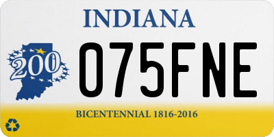 IN license plate 075FNE