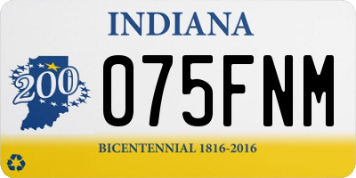 IN license plate 075FNM