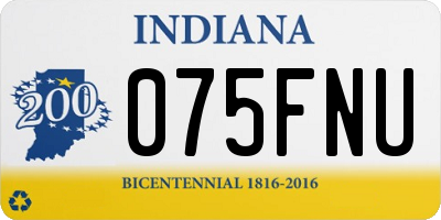 IN license plate 075FNU