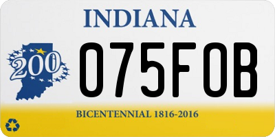 IN license plate 075FOB