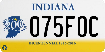 IN license plate 075FOC