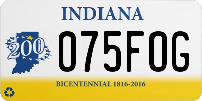 IN license plate 075FOG