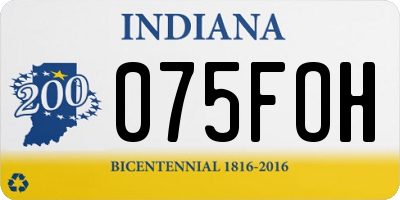 IN license plate 075FOH