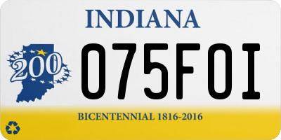 IN license plate 075FOI