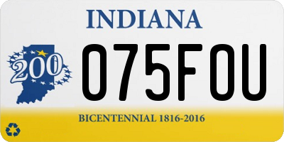 IN license plate 075FOU