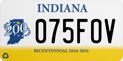IN license plate 075FOV