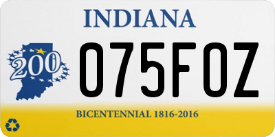 IN license plate 075FOZ