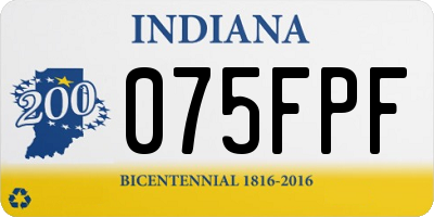 IN license plate 075FPF