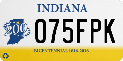 IN license plate 075FPK