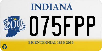 IN license plate 075FPP