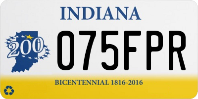 IN license plate 075FPR