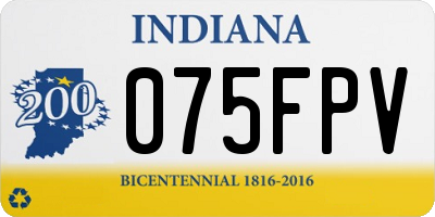 IN license plate 075FPV