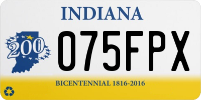 IN license plate 075FPX