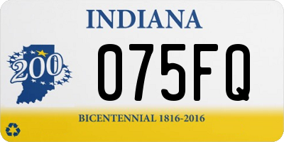 IN license plate 075FQ