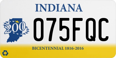 IN license plate 075FQC
