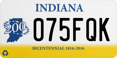 IN license plate 075FQK