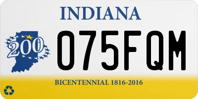 IN license plate 075FQM