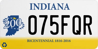 IN license plate 075FQR