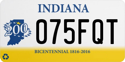 IN license plate 075FQT