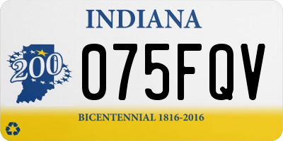 IN license plate 075FQV
