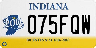 IN license plate 075FQW