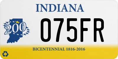 IN license plate 075FR