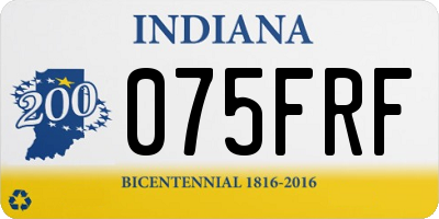 IN license plate 075FRF