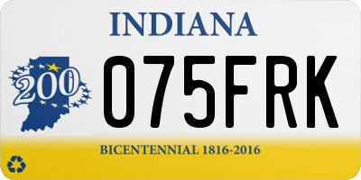 IN license plate 075FRK
